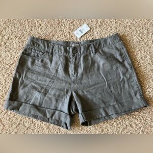 NWT J. Jill 100% Linen Women’s 12 Petite Dark Gray Shorts
